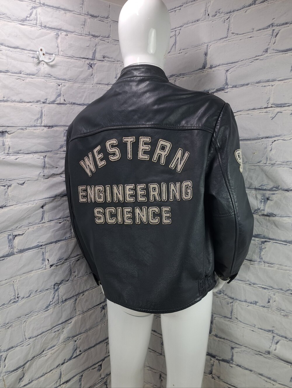 University of Western Vintage 1992 Leather Letterman Jacket Varsity XL Large